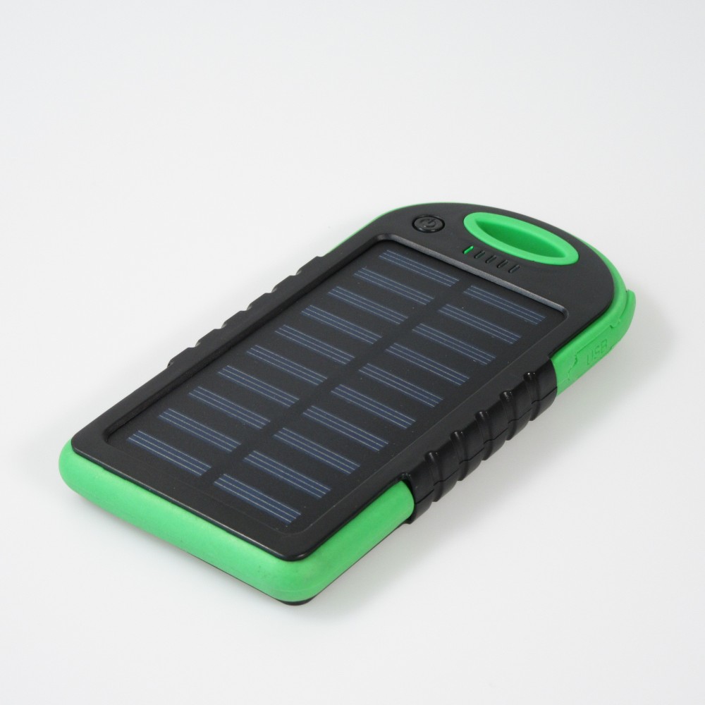 Externe Batterie 5000mAH Power Bank Solarpanel portable dual USB LED IPX4 waterproof - Grün