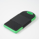 Batterie externe 5000mAh Power Bank panneau solaire portable dual USB LED IPX4 waterproof - Vert