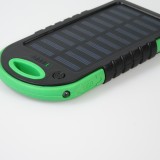 Externe Batterie 5000mAH Power Bank Solarpanel portable dual USB LED IPX4 waterproof - Grün