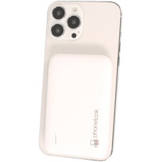 Batterie externe MagSafe Qi 15W Power Bank 5000 mAh sans fil PhoneLook - Blanc