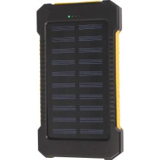 Wasserdichte externe Batterie 10000mAh Power Bank mit Solarpanel & LED - Gelb