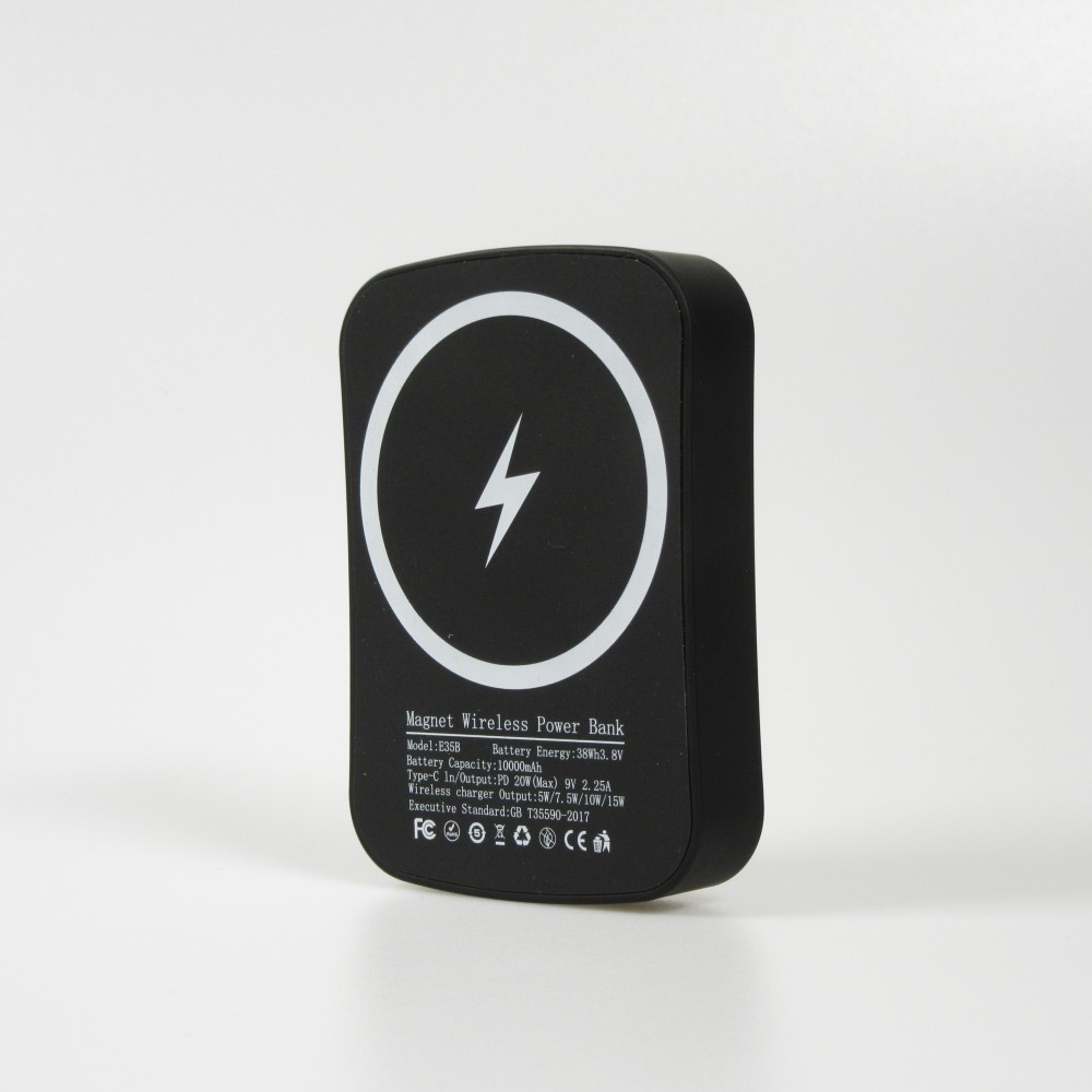 Magnetische externe Batterie 10000 mAh - Wireless charger für MagSafe iPhones - Schwarz