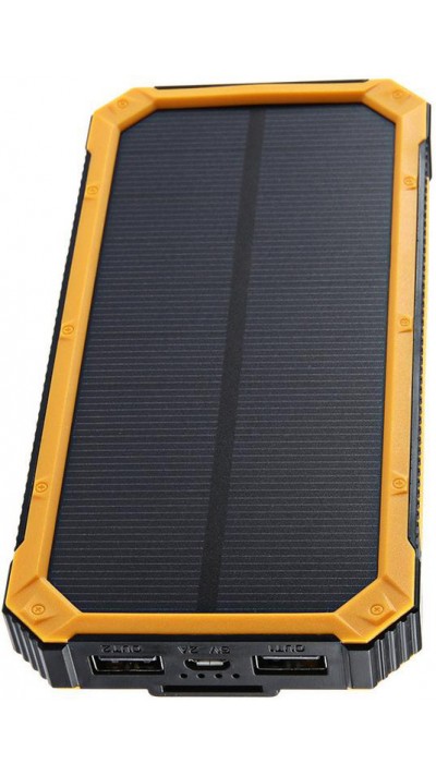 Mobile externe Batterie mit Solar Panel Power Bank LED Licht 20000 mAh - Orange