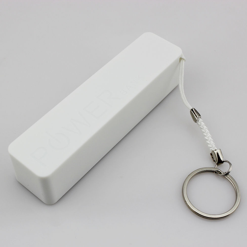 Batterie portable et compacte - Capacité de 2'600 mAh Sortie USB-A porte-clé - Blanc