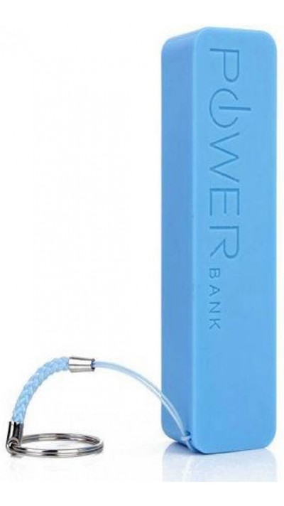 Batterie portable et compacte - Capacité de 2'600 mAh Sortie USB-A porte-clé - Bleu