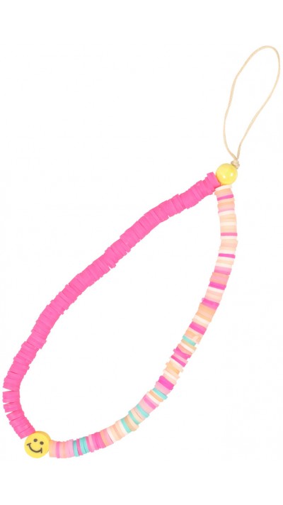 Bijou de téléphone universel / Pendentif bracelet à charms - N°67 - Emoji pink dream