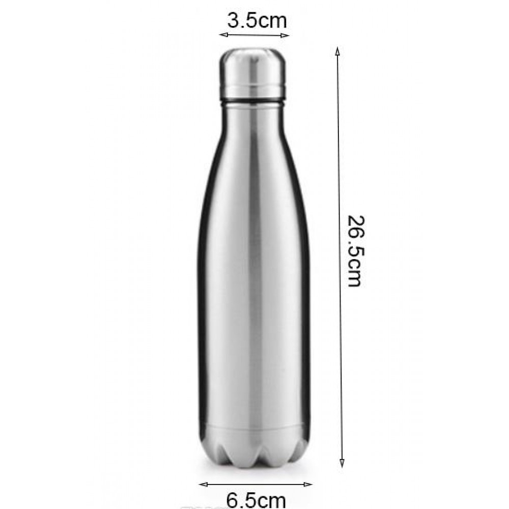 Neutrale Thermosflasche Reiseflasche 0.5L - Silber