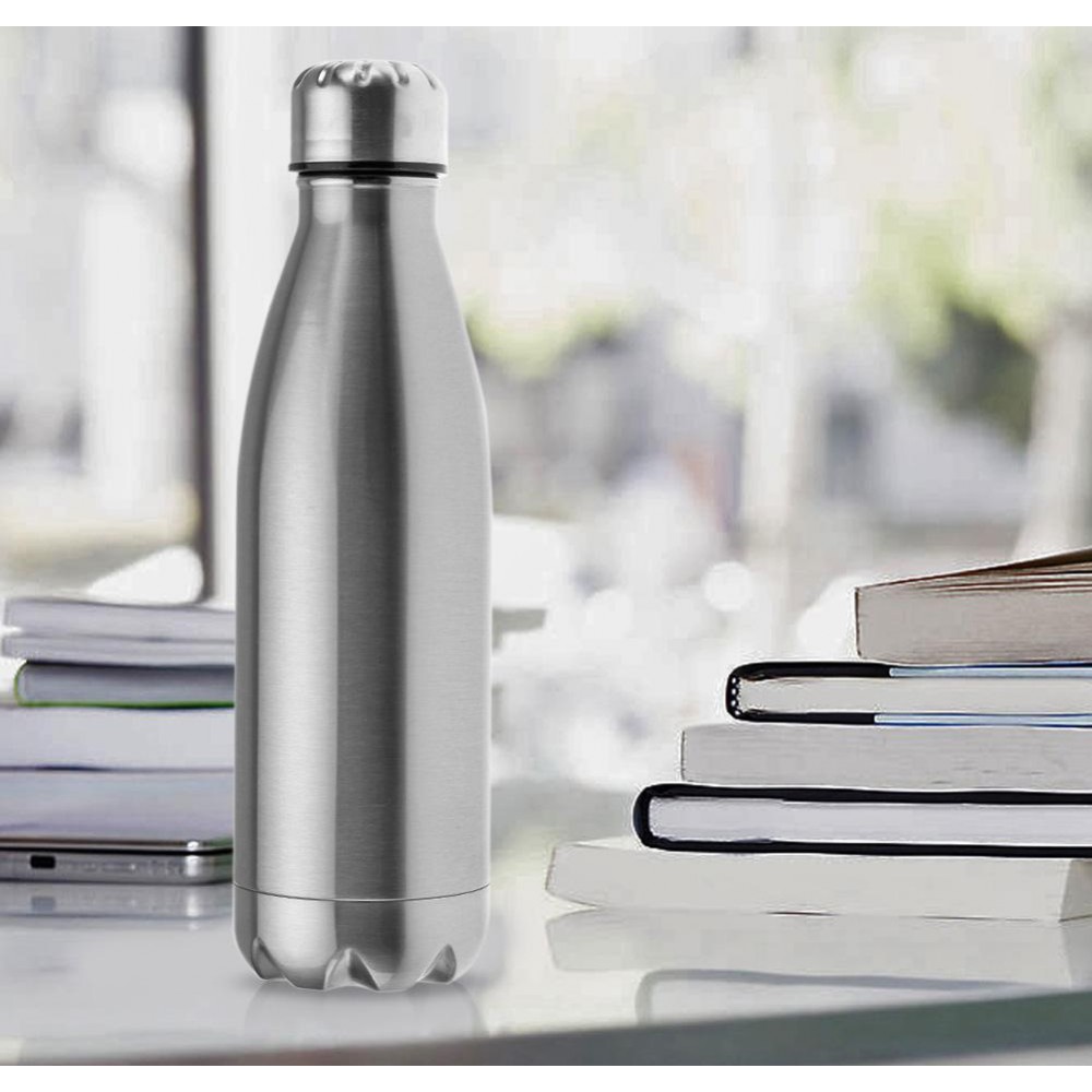 Bouteille thermos neutre gourde pour voyage isotherme 0.5L - Argent