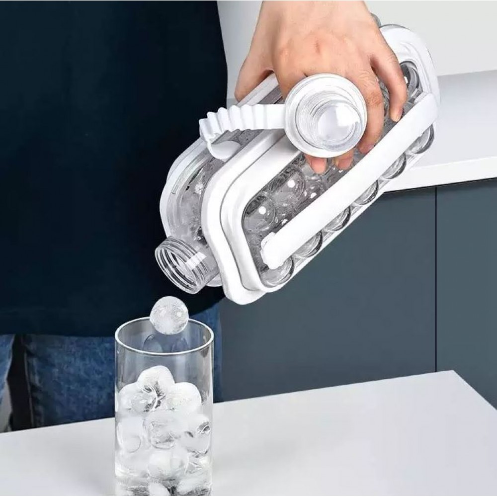 Flasche Eiswürfelform 2 in 1 ice ball multifunktional - Weiss