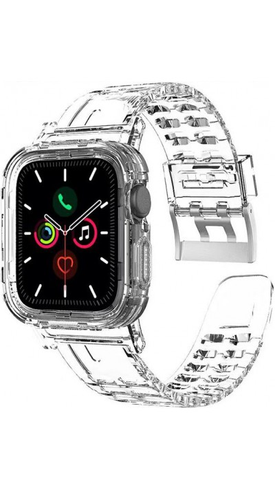 2-in-1-Armband mit schützender Silikonhülle, größenverstellbar - Transparent - Apple Watch 38 mm / 40 mm / 41 mm