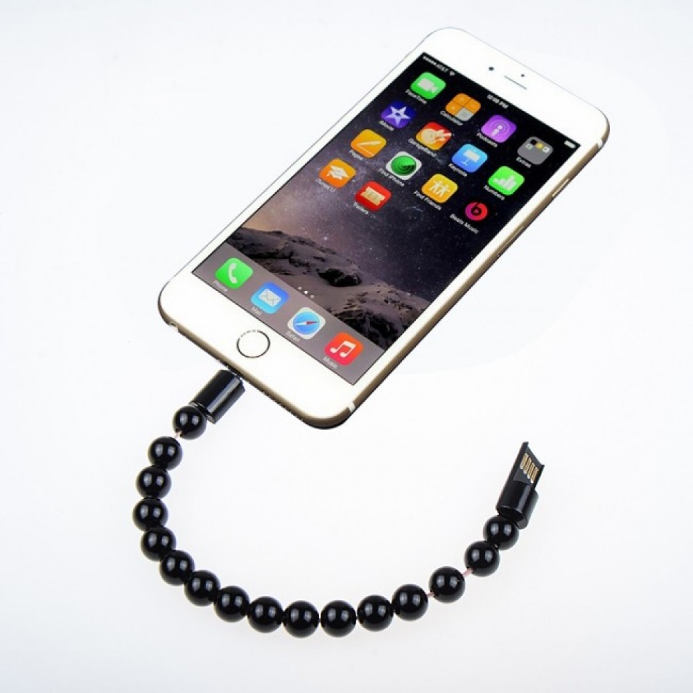 Bracelet avec connecteur Lightning (iPhone) vers USB-A pour une utilisation nomade - Noir