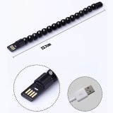 Bracelet avec connecteur Lightning (iPhone) vers USB-A pour une utilisation nomade - Noir
