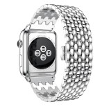 Bracelet acier avec petits maillons style alvéoles et boucle déployante double - Argent - Apple Watch 42mm / 44mm / 45mm