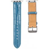 Bracelet crocodile bleu - Apple Watch 38mm / 40mm / 41mm