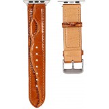 Bracelet crocodile brun - Apple Watch 42mm / 44mm / 45mm