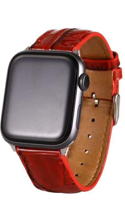 Bracelet crocodile rouge - Apple Watch 38mm / 40mm / 41mm