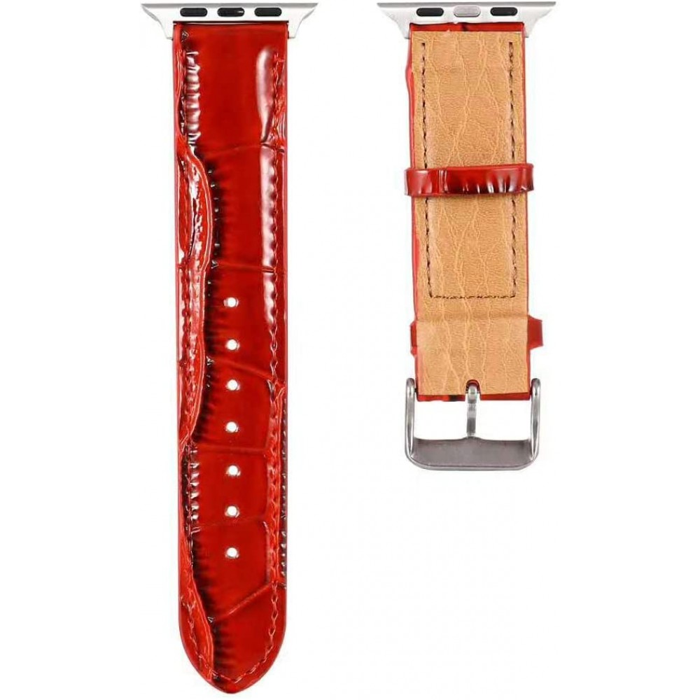 Bracelet crocodile rouge - Apple Watch 38mm / 40mm / 41mm