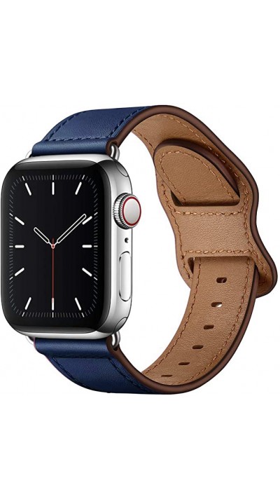 Bracelet cuir  bleu foncé - Apple Watch 42mm / 44mm / 45mm