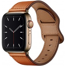 Bracelet cuir  brun clair - Apple Watch 38mm / 40mm / 41mm