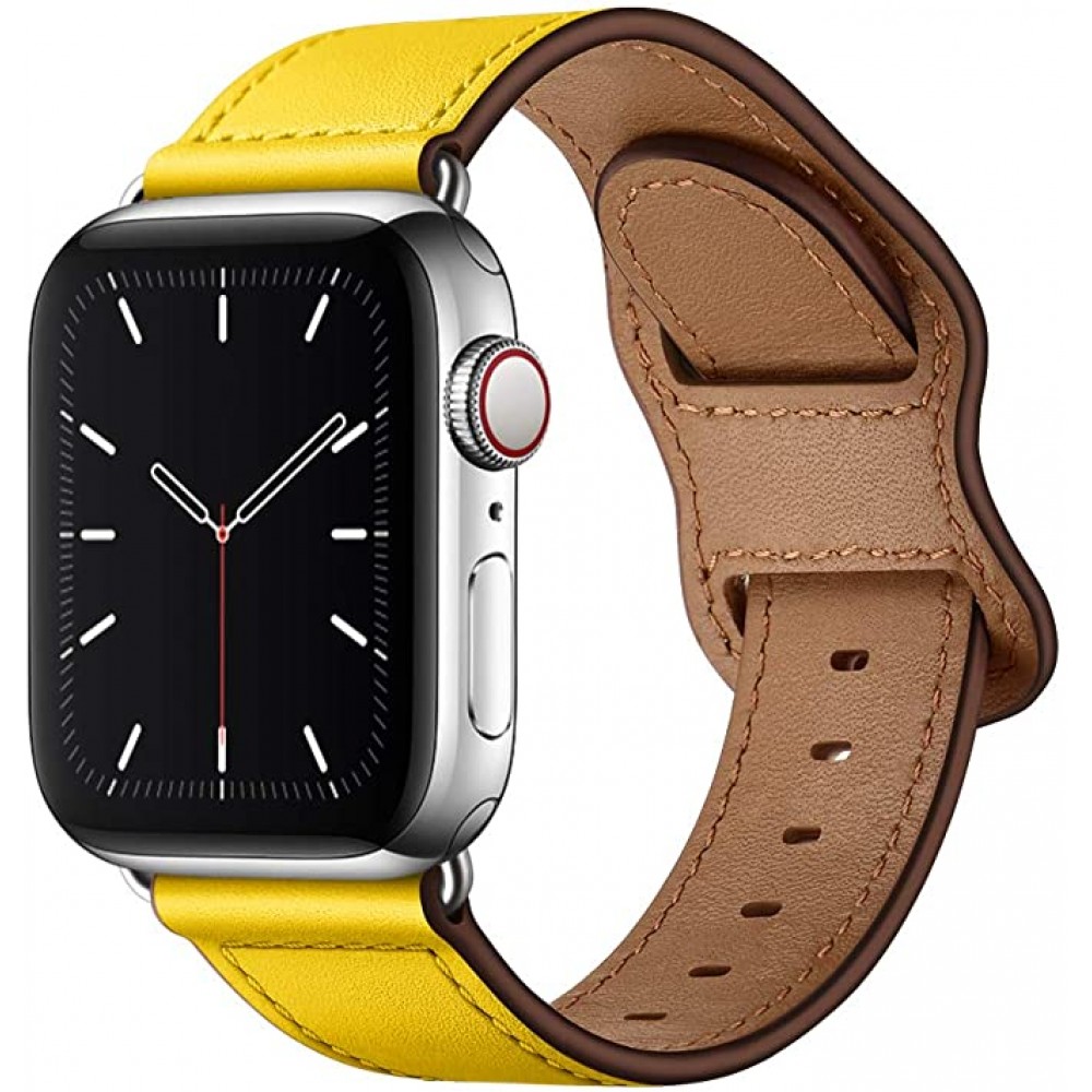 Bracelet cuir  jaune - Apple Watch 38mm / 40mm / 41mm