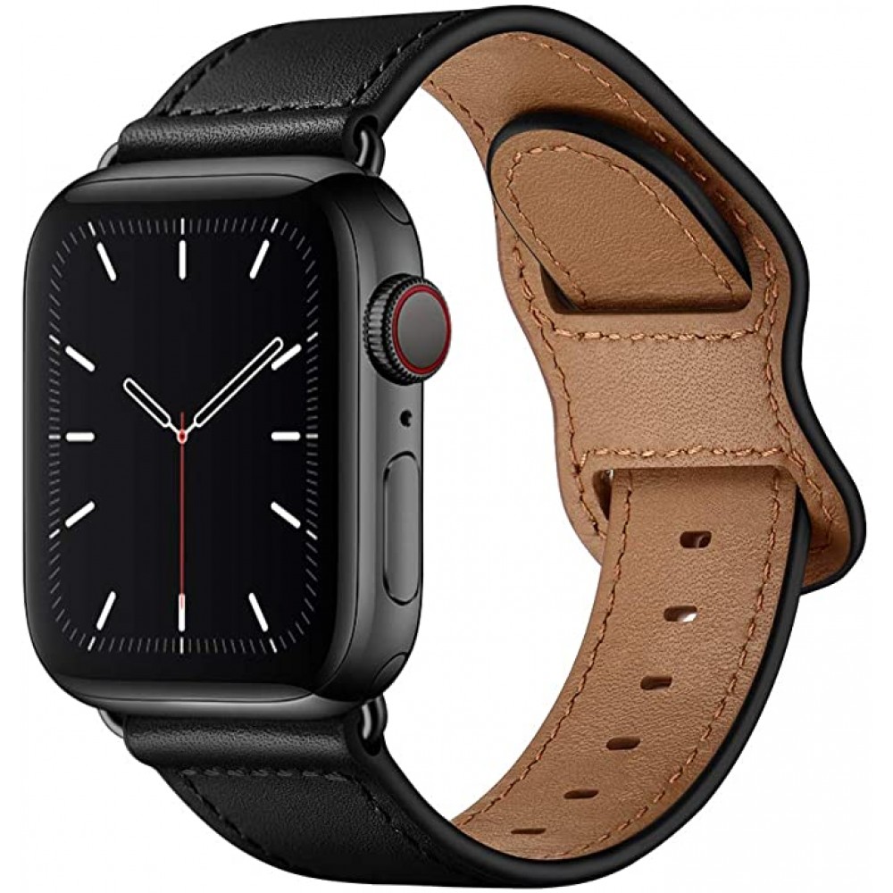 Lederarmband schwarz - Apple Watch 38mm / 40mm / 41mm