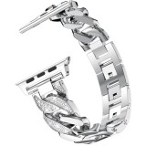 Bracelet en acier Diamond Loop avec strass luxueux à grosses boucles - Argent - Apple Watch 42 mm / 44 mm