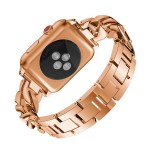 Armband Edelstahl Diamond Loop mit luxuriösen Diamanten und grossen Schleifen - Rosa - Apple Watch 42 mm / 44 mm