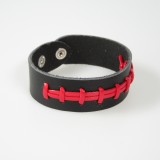 Lederarmband mit American Football Naht