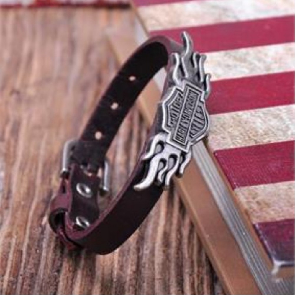 Bracelet en cuir véritable Harley-Davidson