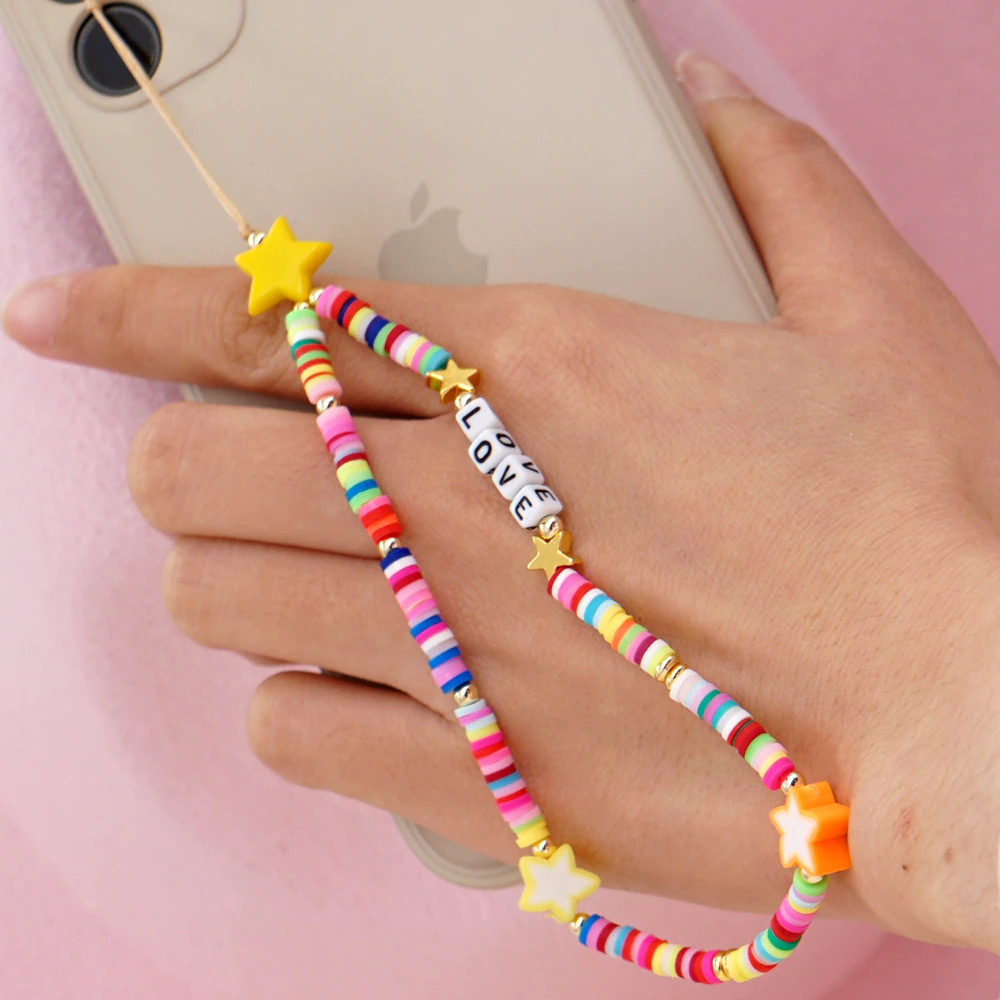 Universal Smartphone Armband Schmuck Charms - Sterne stars LOVE Perlenband