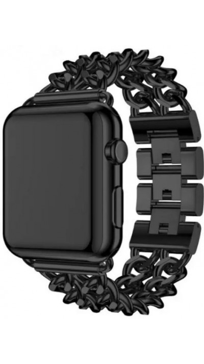 Bracelet luxueux en acier affiné avec fermoir invisible - Noir - Apple Watch 38 mm / 40 mm / 41 mm