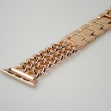 Bracelet luxueux en acier affiné avec fermoir invisible - Or rose - Apple Watch 38 mm / 40 mm / 41 mm