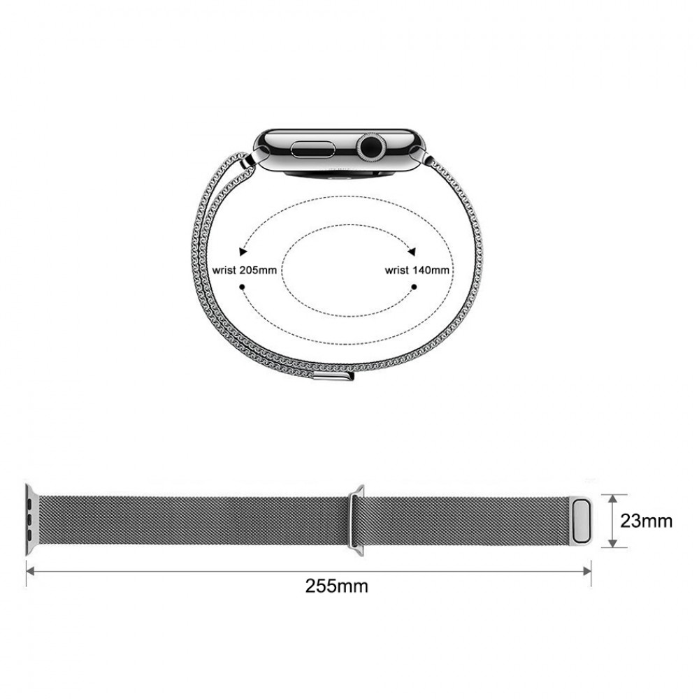 Bracelet milanais en acier argent - Apple Watch 38mm / 40mm / 41mm