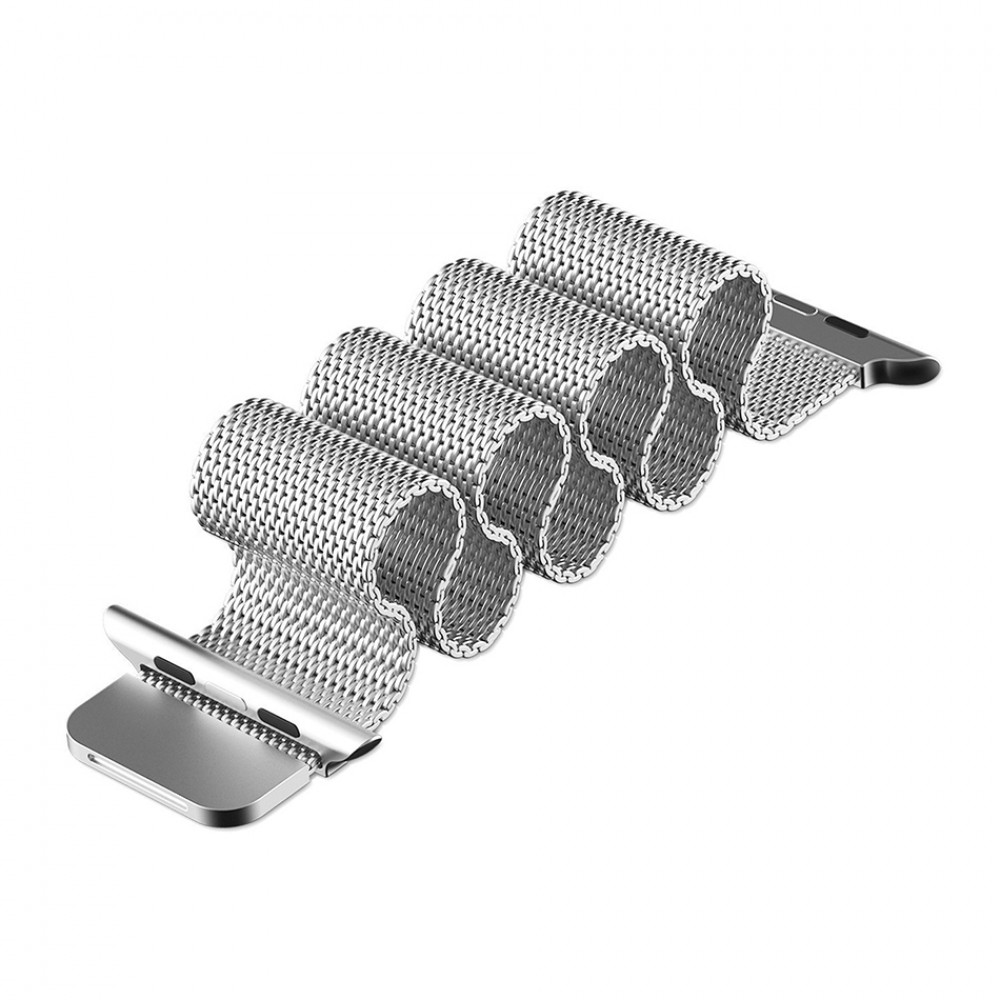 Bracelet milanais en acier argent - Apple Watch 42mm / 44mm / 45mm