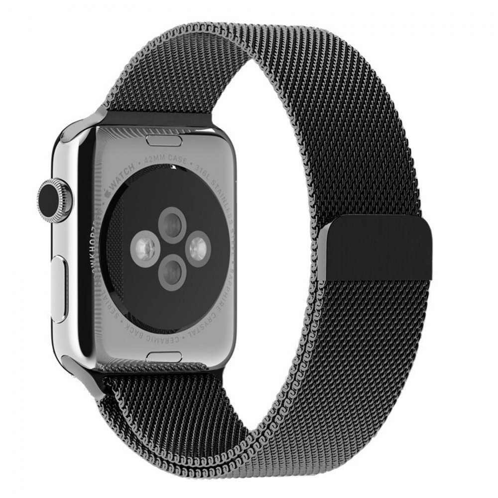 Mailänder Stahlarmband schwarz - Apple Watch 42mm / 44mm / 45mm