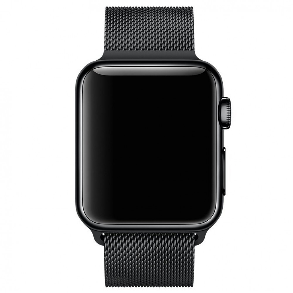 Mailänder Stahlarmband schwarz - Apple Watch 42mm / 44mm / 45mm