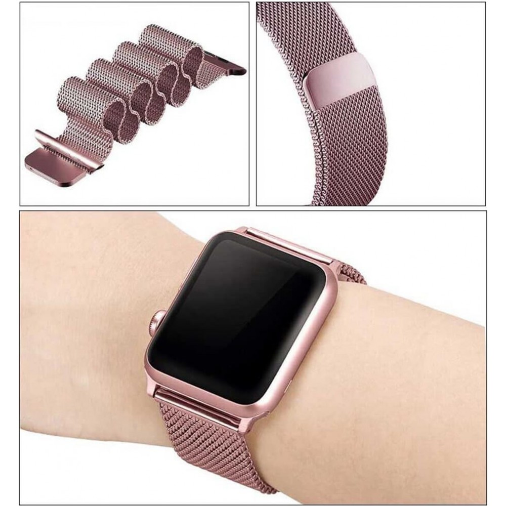 Mailänder Stahlarmband rosa - Apple Watch 42mm / 44mm / 45mm
