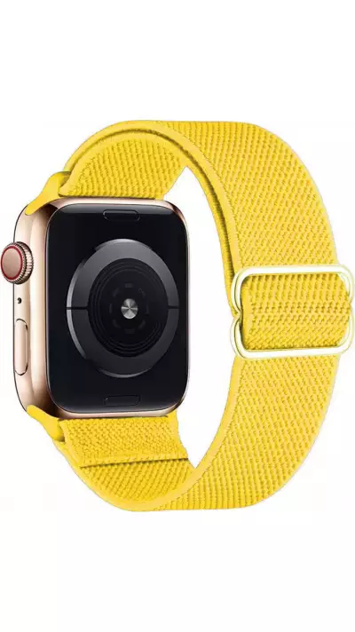 Bracelet nylon élastique sport, réglable, souple, lavable - Jaune - Apple Watch 38mm / 40mm / 41mm