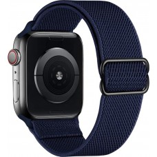 Bracelet nylon élastique sport, réglable, souple, lavable - Bleu foncé - Apple Watch 38mm / 40mm / 41mm