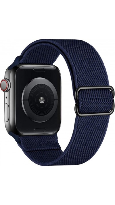 Bracelet nylon élastique sport, réglable, souple, lavable - Bleu foncé - Apple Watch 38mm / 40mm / 41mm