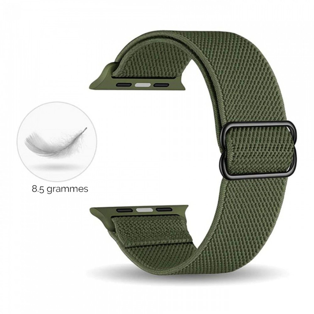 Sportliches elastisches Nylonarmband, verstellbar, weich, waschbar - Dunkelblau - Apple Watch 42mm / 44mm / 45mm