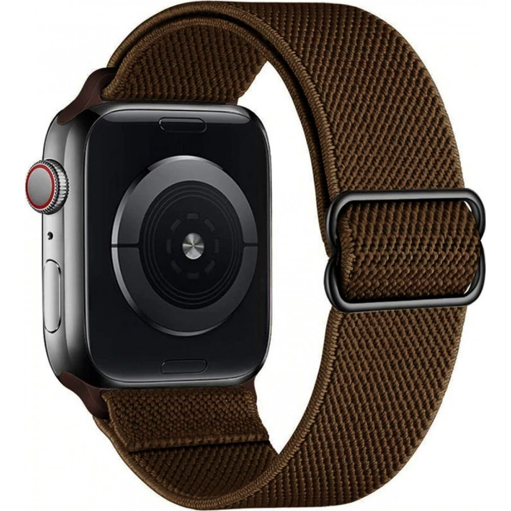 Sportliches elastisches Nylonarmband, verstellbar, weich, waschbar - Braun - Apple Watch 42mm / 44mm / 45mm