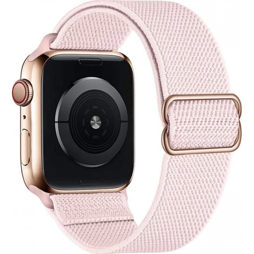 Bracelet nylon élastique sport, réglable, souple, lavable - Rose clair - Apple Watch 42mm / 44mm / 45mm