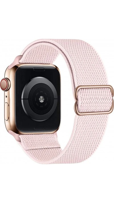 Bracelet nylon élastique sport, réglable, souple, lavable - Rose clair - Apple Watch 38mm / 40mm / 41mm