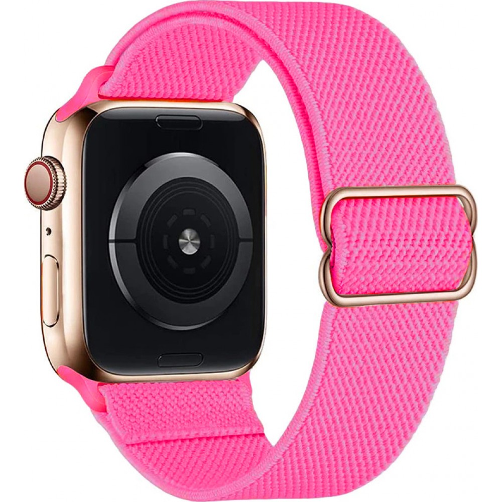 Bracelet nylon élastique sport, réglable, souple, lavable - Rose foncé - Apple Watch 38mm / 40mm / 41mm