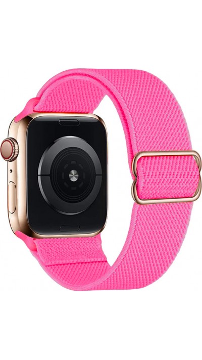 Bracelet nylon élastique sport, réglable, souple, lavable - Rose foncé - Apple Watch 38mm / 40mm / 41mm