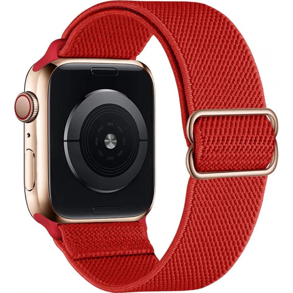 Bracelet nylon élastique sport, réglable, souple, lavable - Rouge - Apple Watch 38mm / 40mm / 41mm