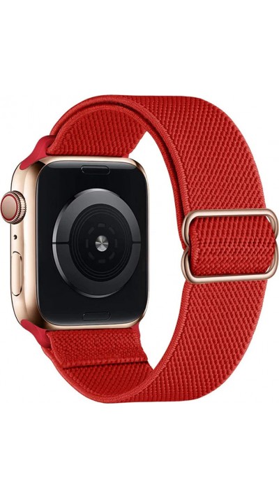 Bracelet nylon élastique sport, réglable, souple, lavable - Rouge - Apple Watch 38mm / 40mm / 41mm