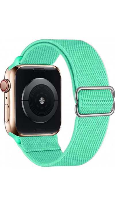 Bracelet nylon élastique sport, réglable, souple, lavable - Turquoise - Apple Watch 42mm / 44mm / 45mm