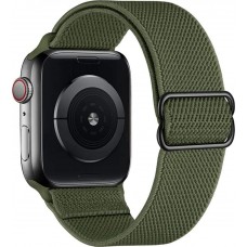 Bracelet nylon élastique sport, réglable, souple, lavable - Vert foncé - Apple Watch 42mm / 44mm / 45mm